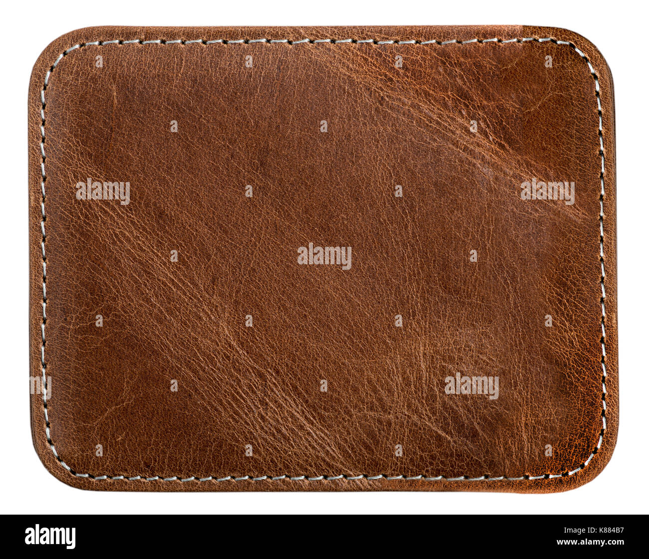 brown leather with seam texture or background for design Stock Photo