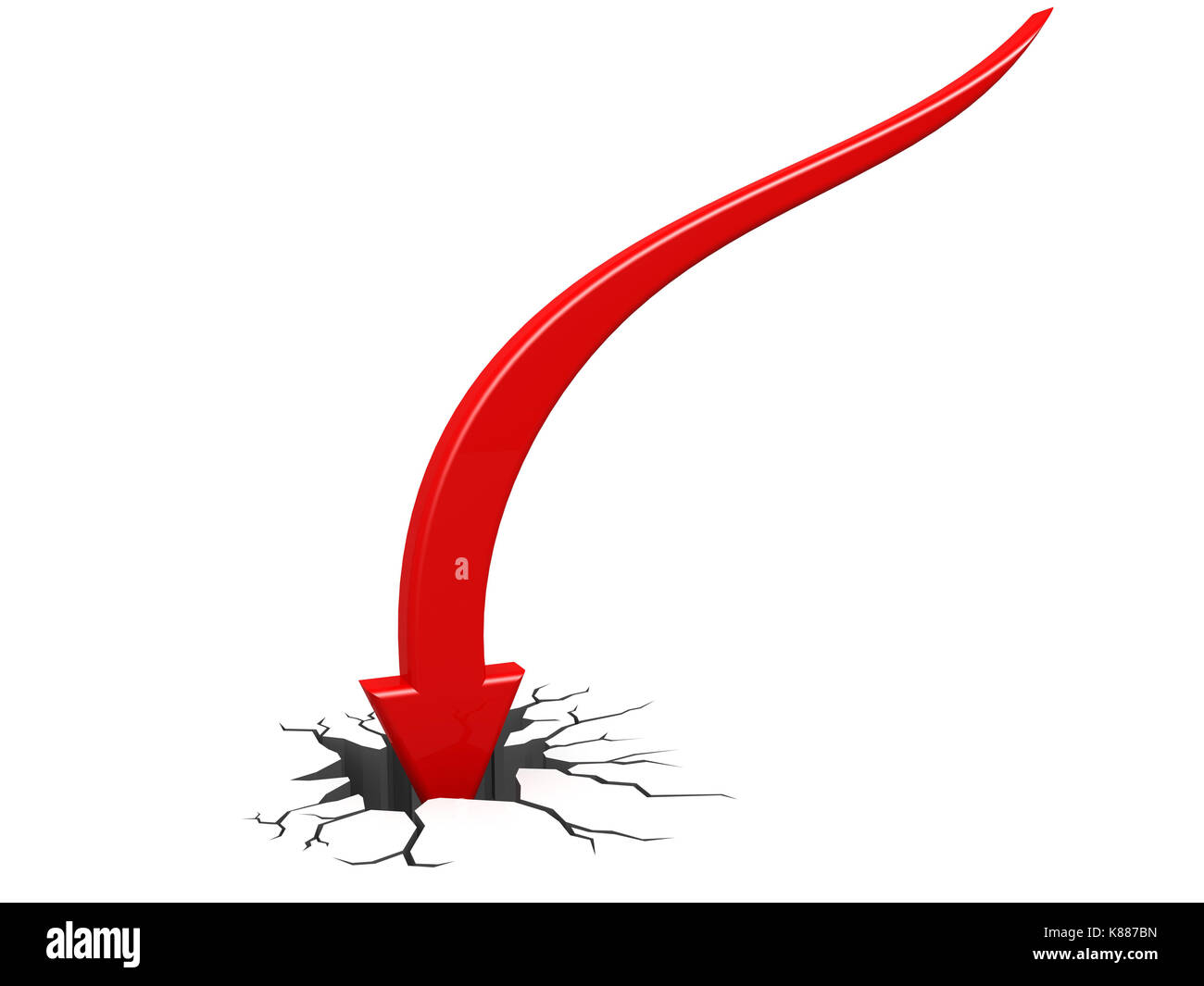 Red arrow down Stock Photo - Alamy