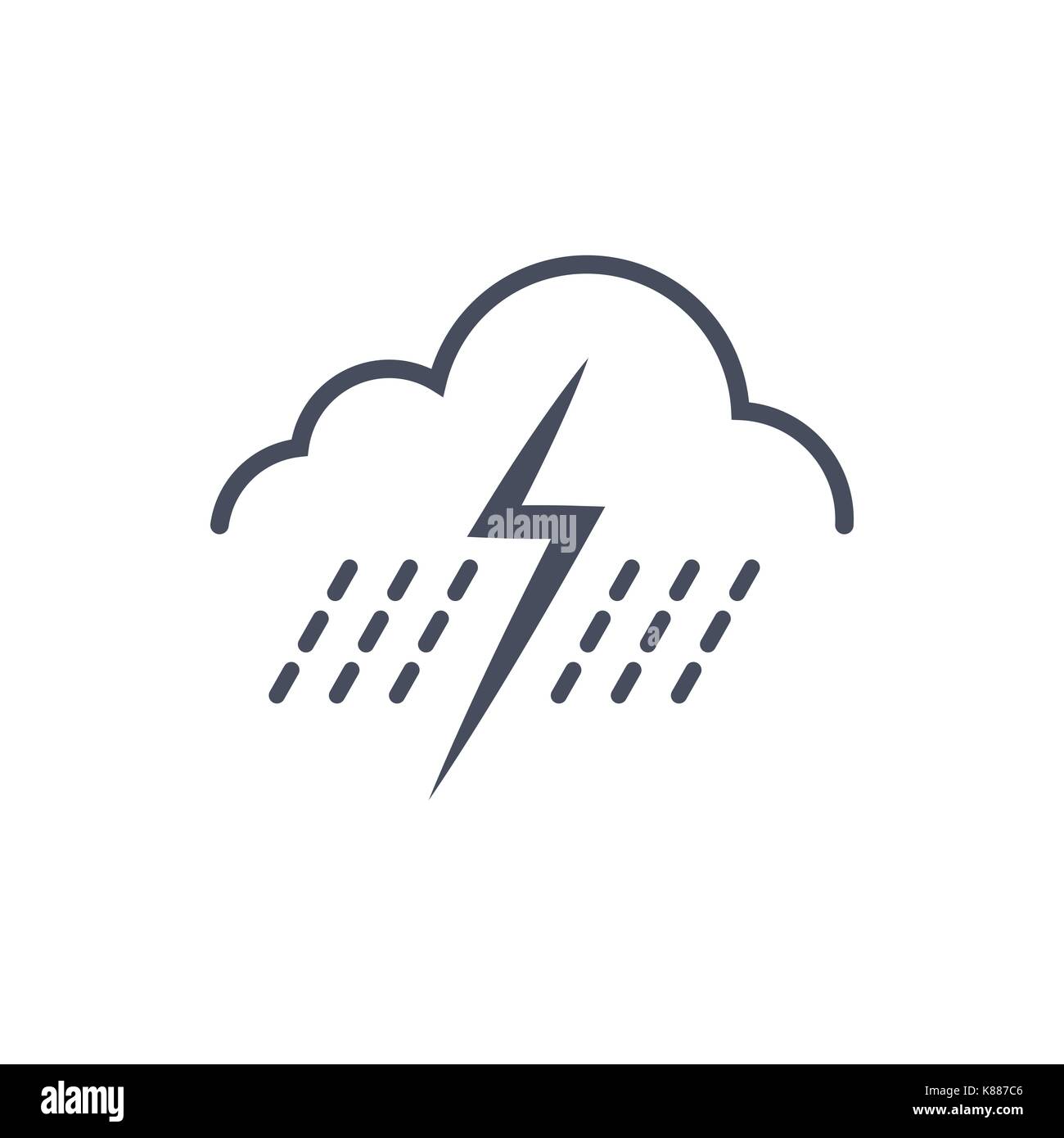 Rain Storm Weather Icon Climate Forecast Concept Stock Vector Image ...