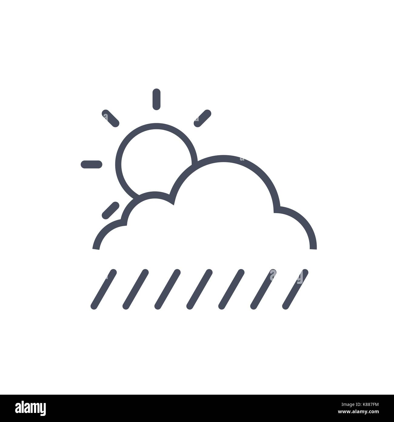 Clouds With Rain And Sun Weather Icon Climate Forecast Concept Stock ...