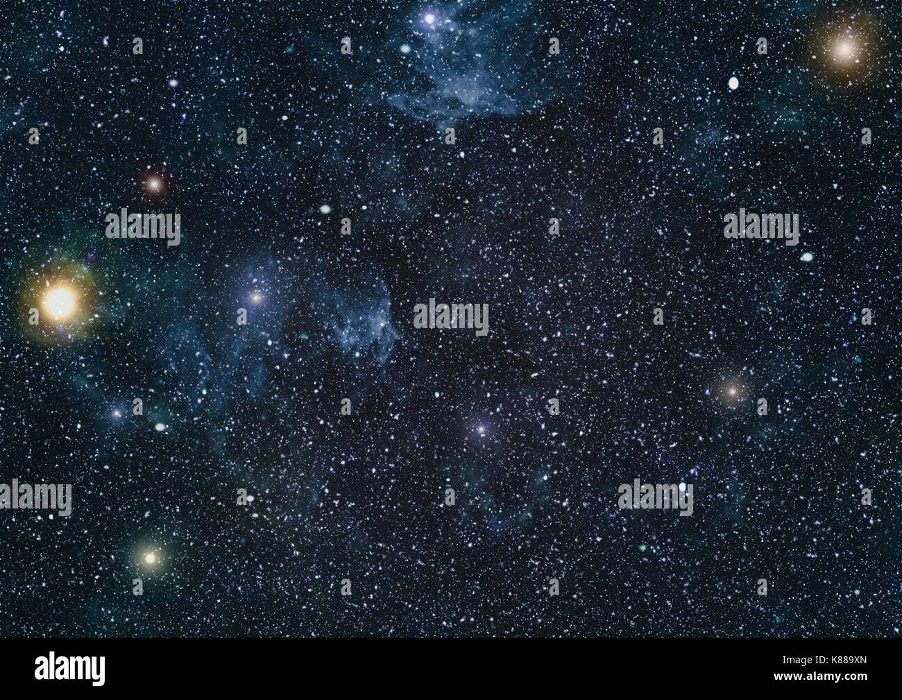 Panoramic looking into deep space. Dark night sky full of stars. The ...