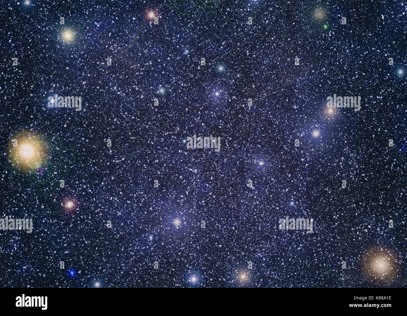 Panoramic looking into deep space. Dark night sky full of stars. The ...