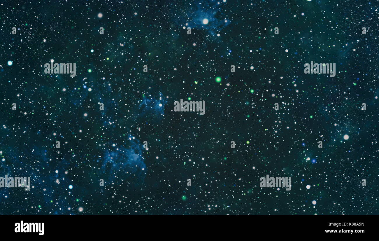 Panoramic looking into deep space. Dark night sky full of stars. The ...