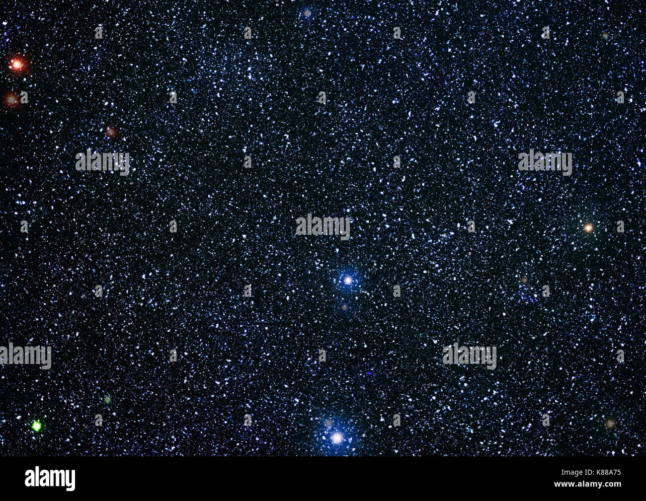 Panoramic looking into deep space. Dark night sky full of stars. The ...