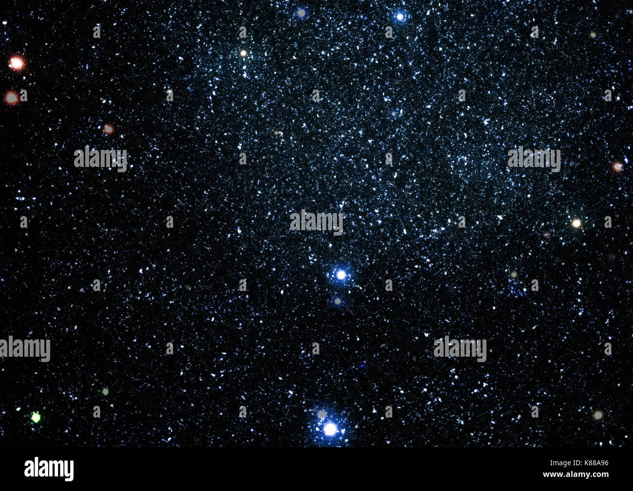 Panoramic looking into deep space. Dark night sky full of stars. The ...