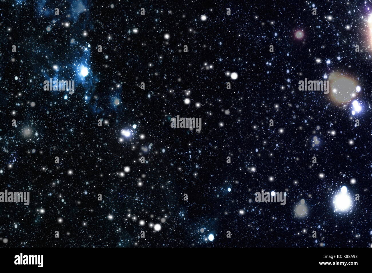 Panoramic looking into deep space. Dark night sky full of stars. The ...