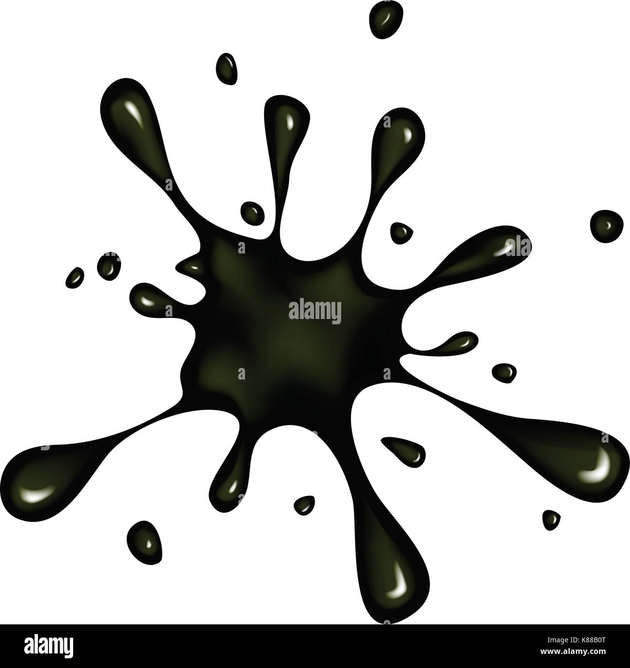 Black paint blot icon cartoon ink splashe Vector Image