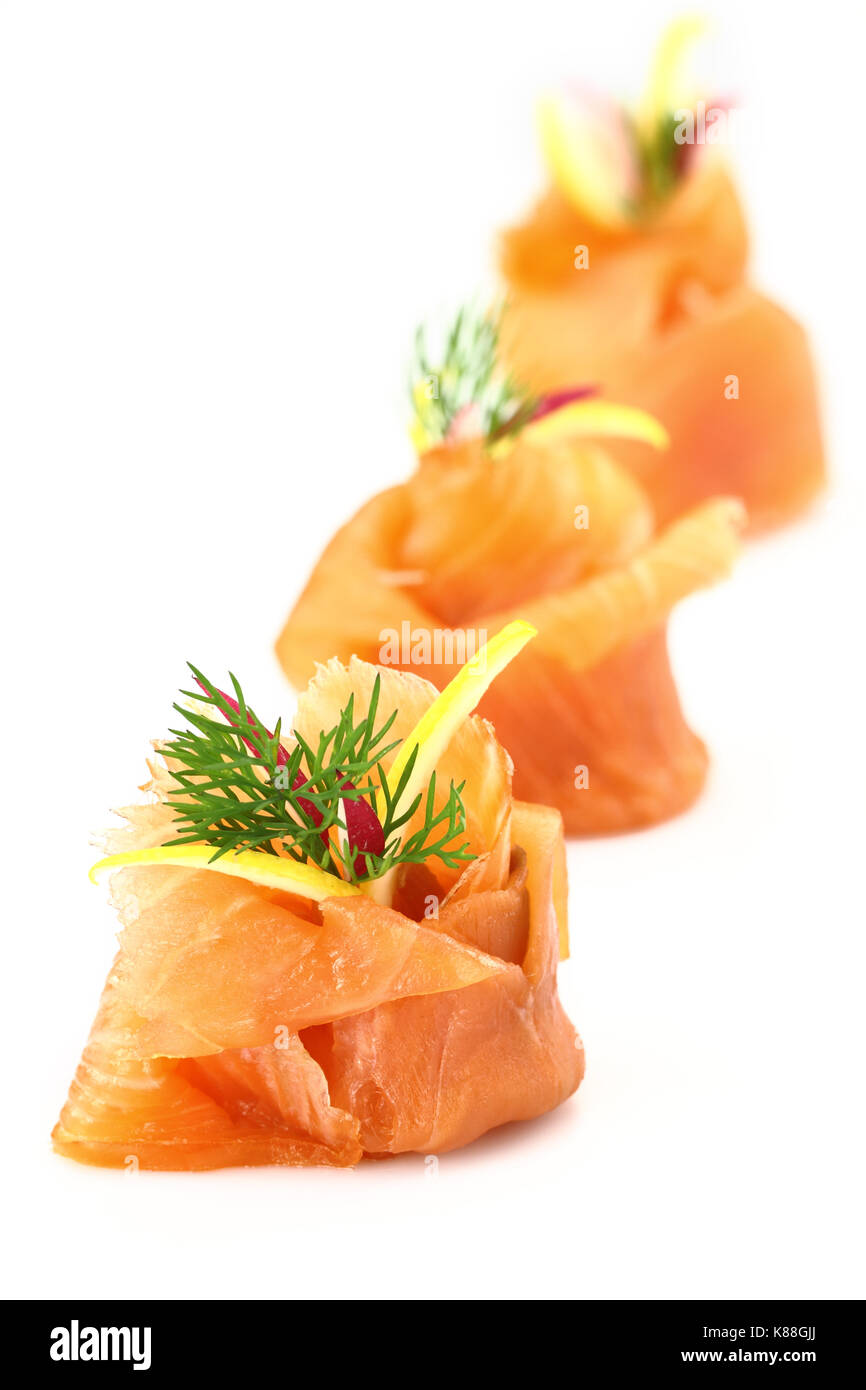 Smoked salmon appetizer Stock Photo - Alamy