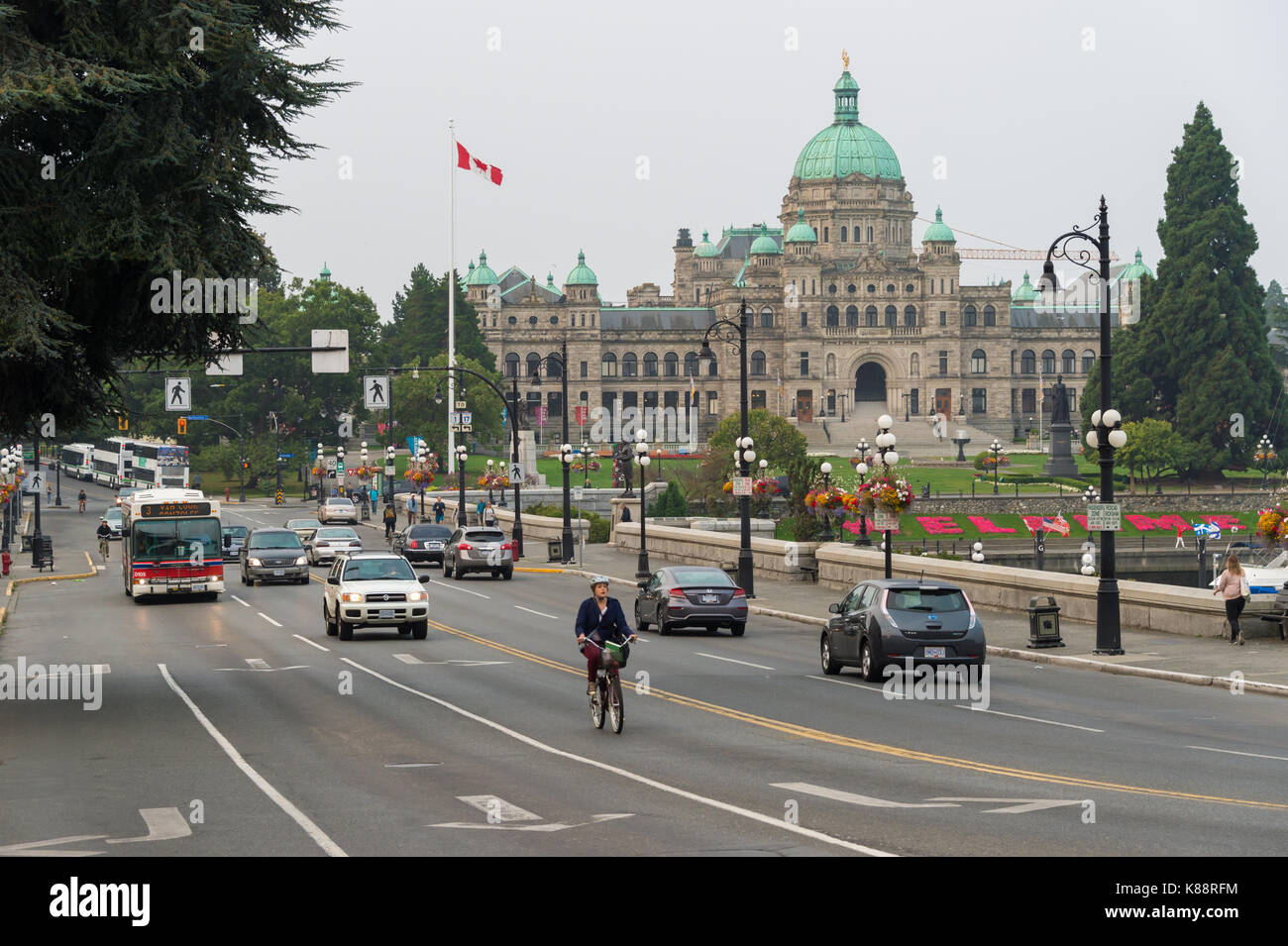 Victoria, British Columbia, Canada 7 September 2017 Morning traffic