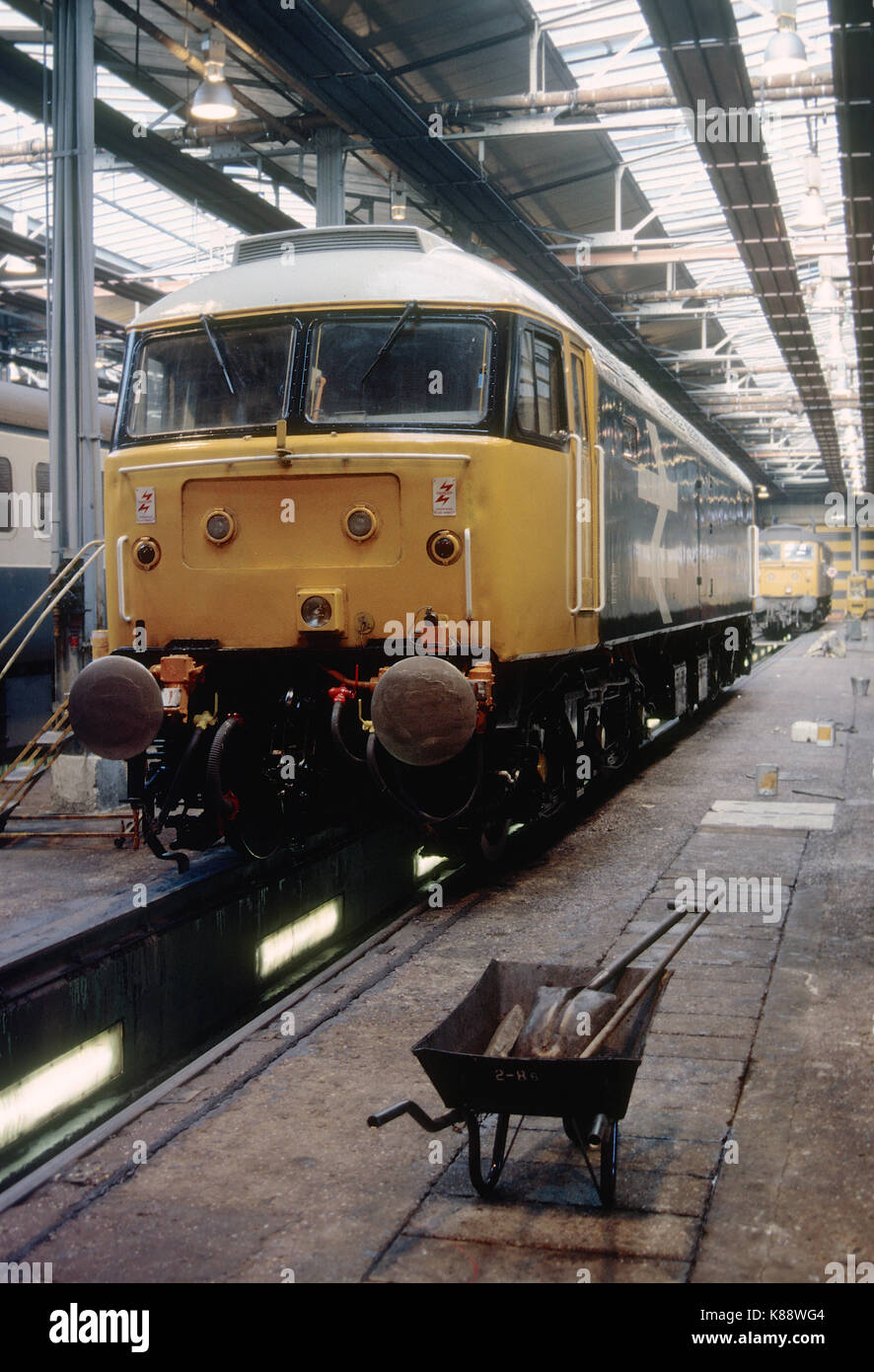 Class 47 at Crewe Diesel Depot in the 1980's Stock Photo Alamy