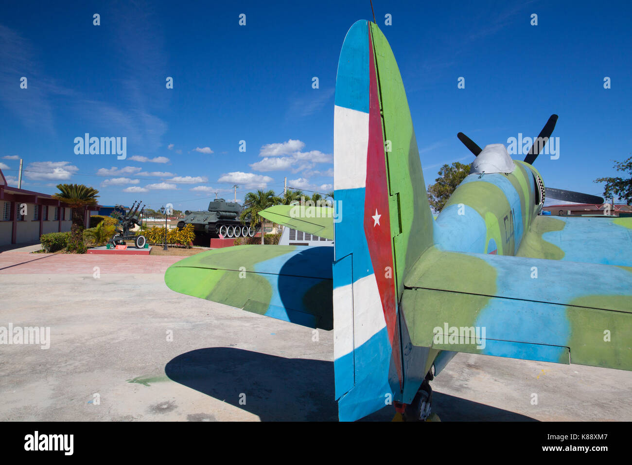 Playa Giron, Cuba - January 27,2017: The Bay of Pigs Museum. Tank and aircraft in front of the museum dedicated to the failed 1961 invasion. Stock Photo