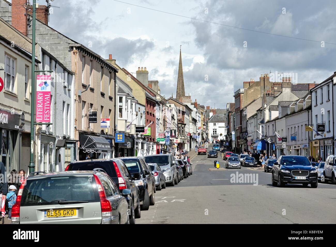 Town centre Monmouth Monmouthshire Wales Stock Photo Alamy