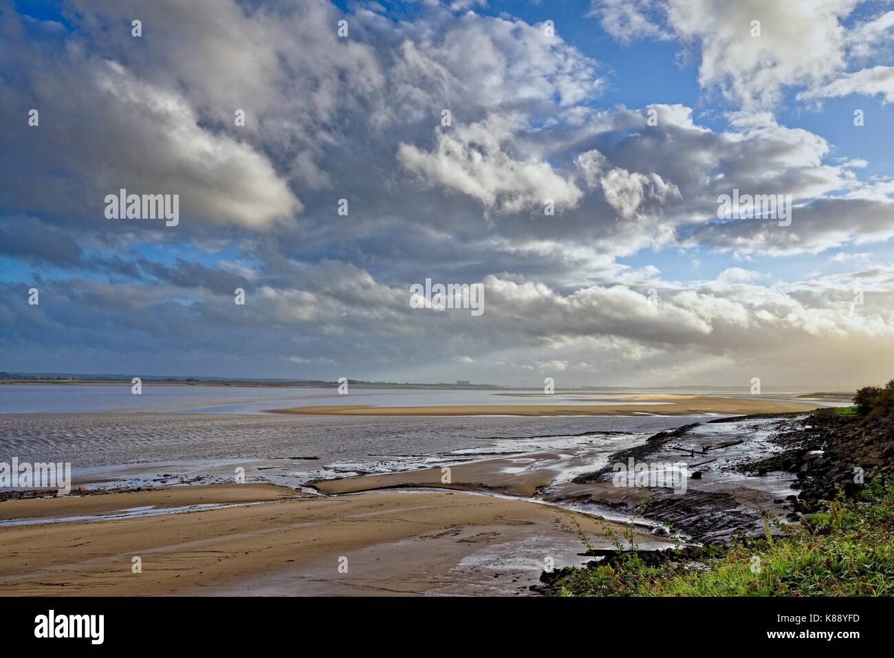Dramatic weather patterns over the River Severn estuary England UK