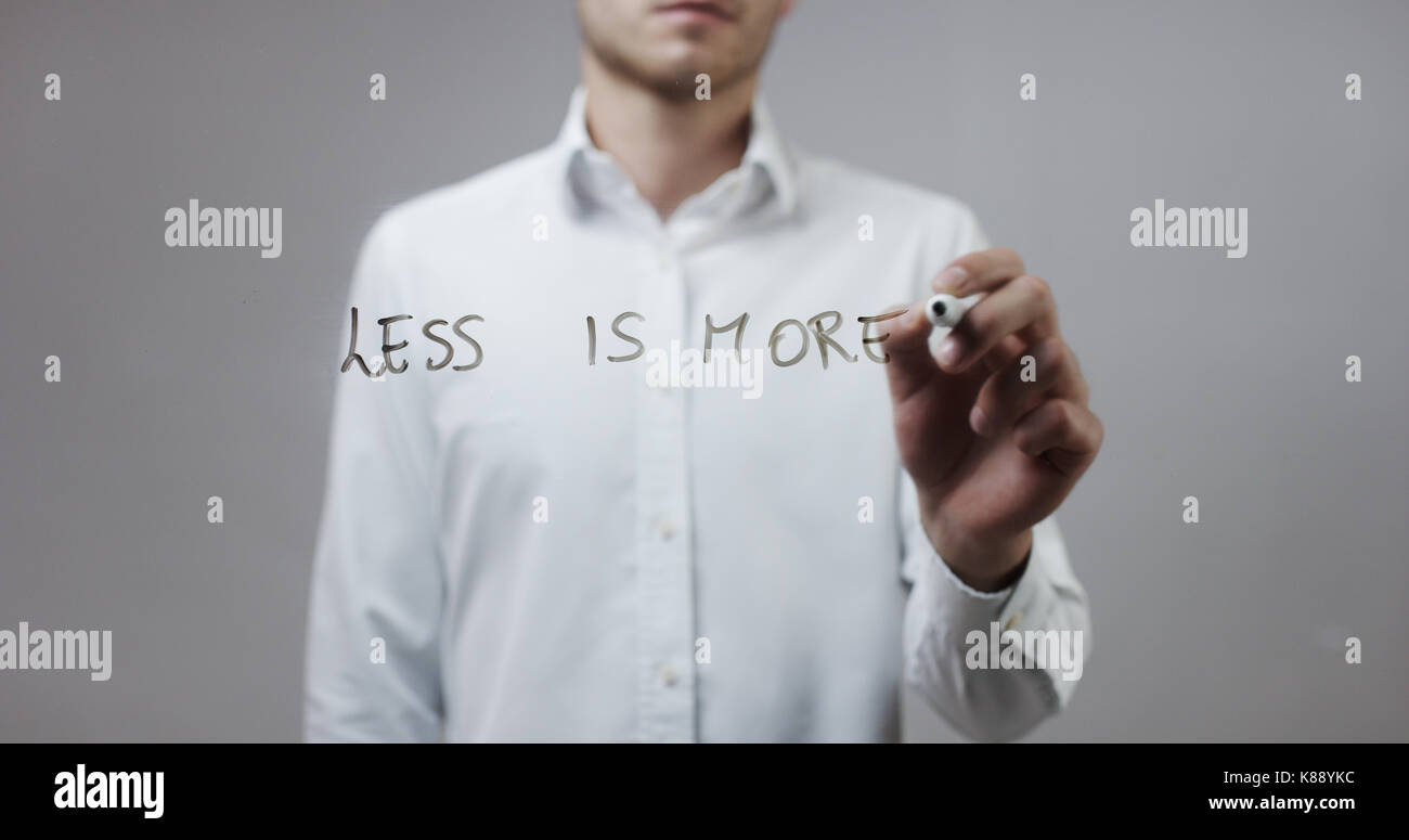 Less Is More Writing Visual More of glass hi-res stock photography and images - Alamy