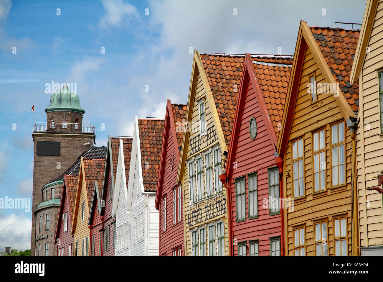 Bryggen facades, Bergen. Norway. Stock Photo