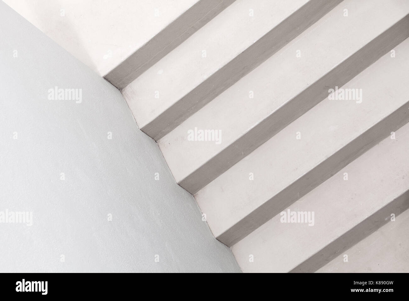Abstract architecture background photo. White stairs, empty interior details Stock Photo