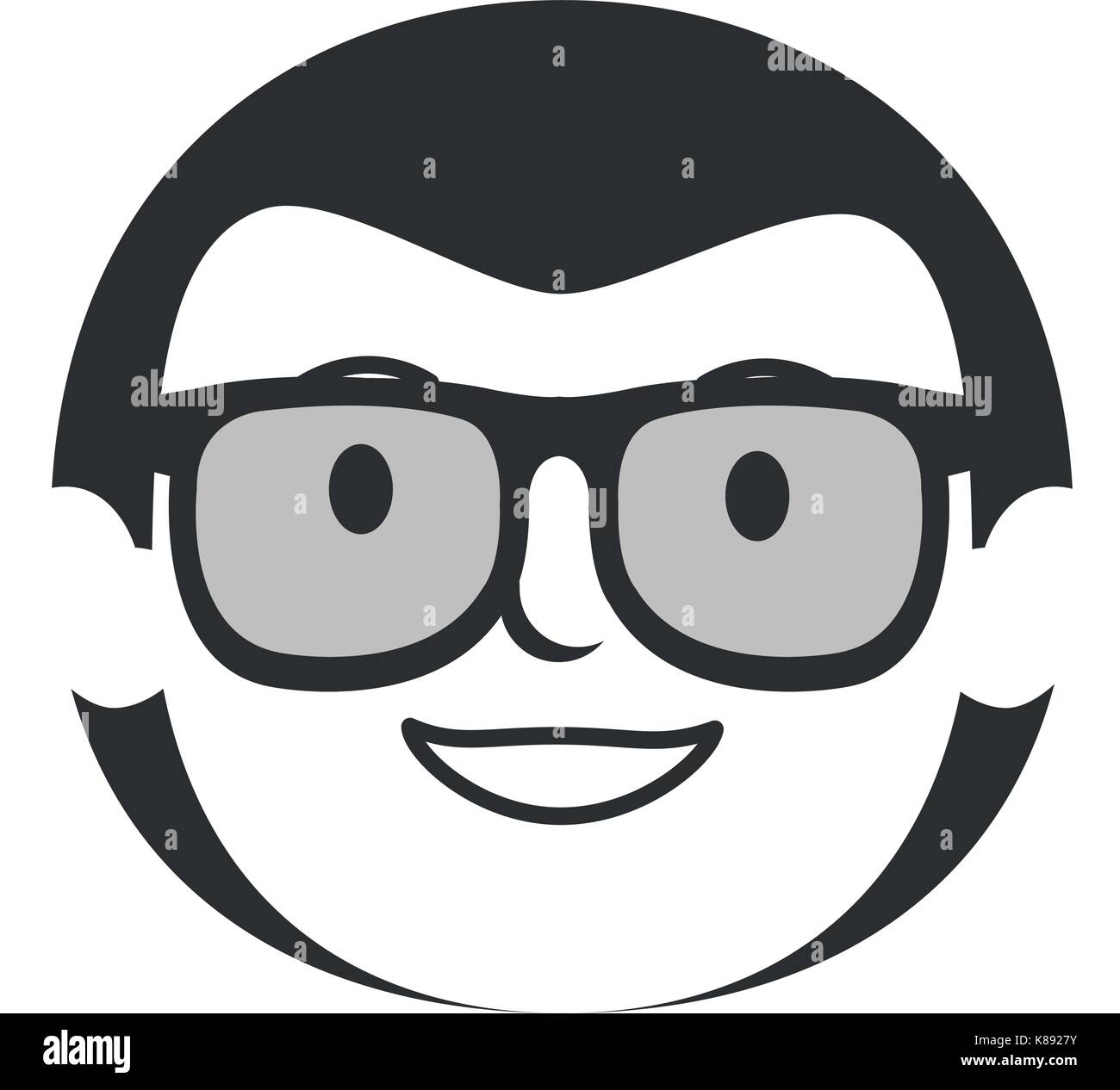 young man head with glasses avatar character vector illustration design ...