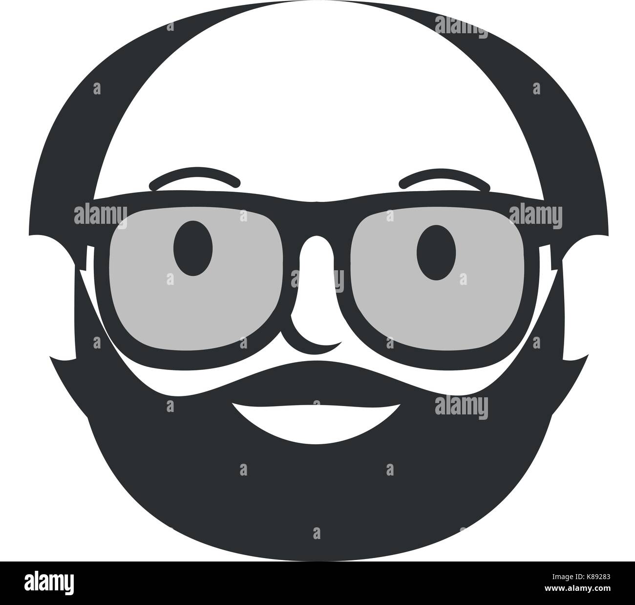 young man head with glasses avatar character vector illustration design ...