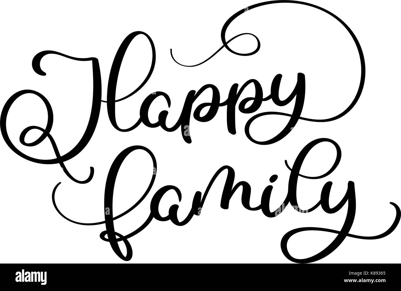 Happy family text on white background. Hand drawn Calligraphy lettering  Vector illustration EPS10 Stock Vector Image & Art - Alamy