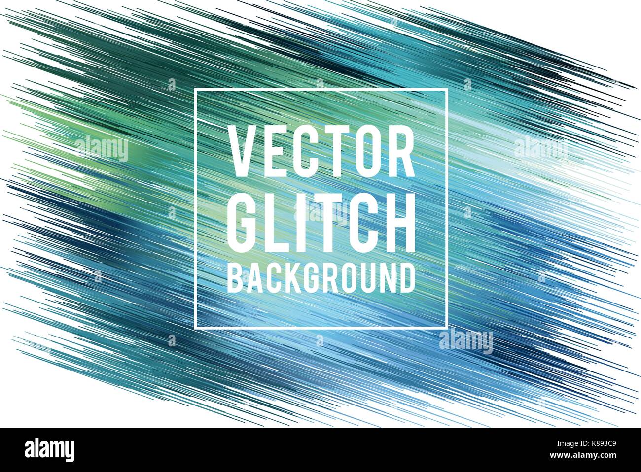 Abstract blue and green glitch background, vector illustration Stock Vector
