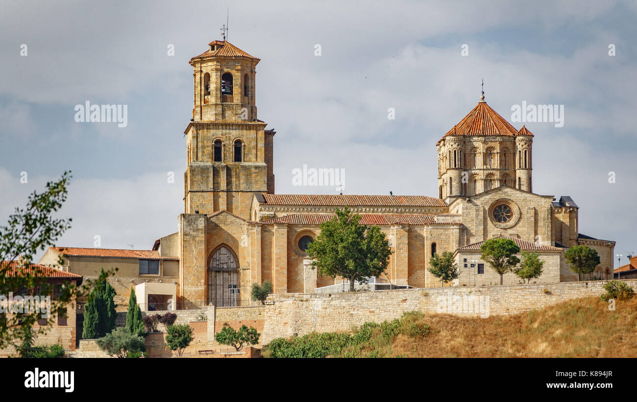 Long shot of Tordesillas church Stock Photo