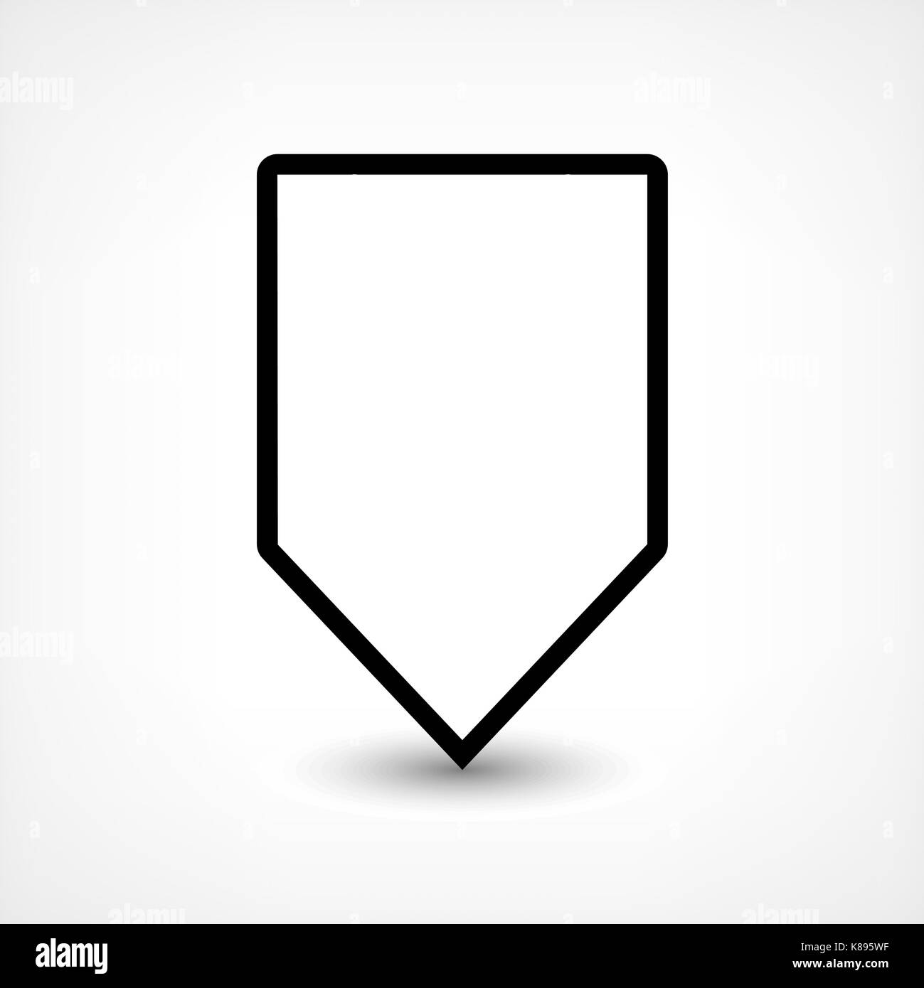 Map pin location sign rounded square icon in flat style. Simple black ...