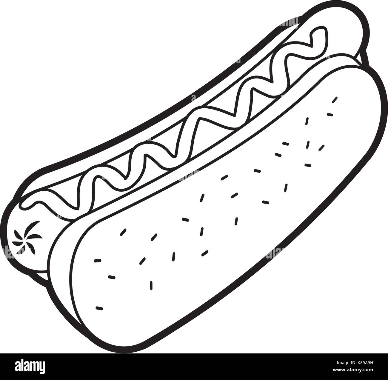 fast food hot dog sausage and mustard dinner Stock Vector
