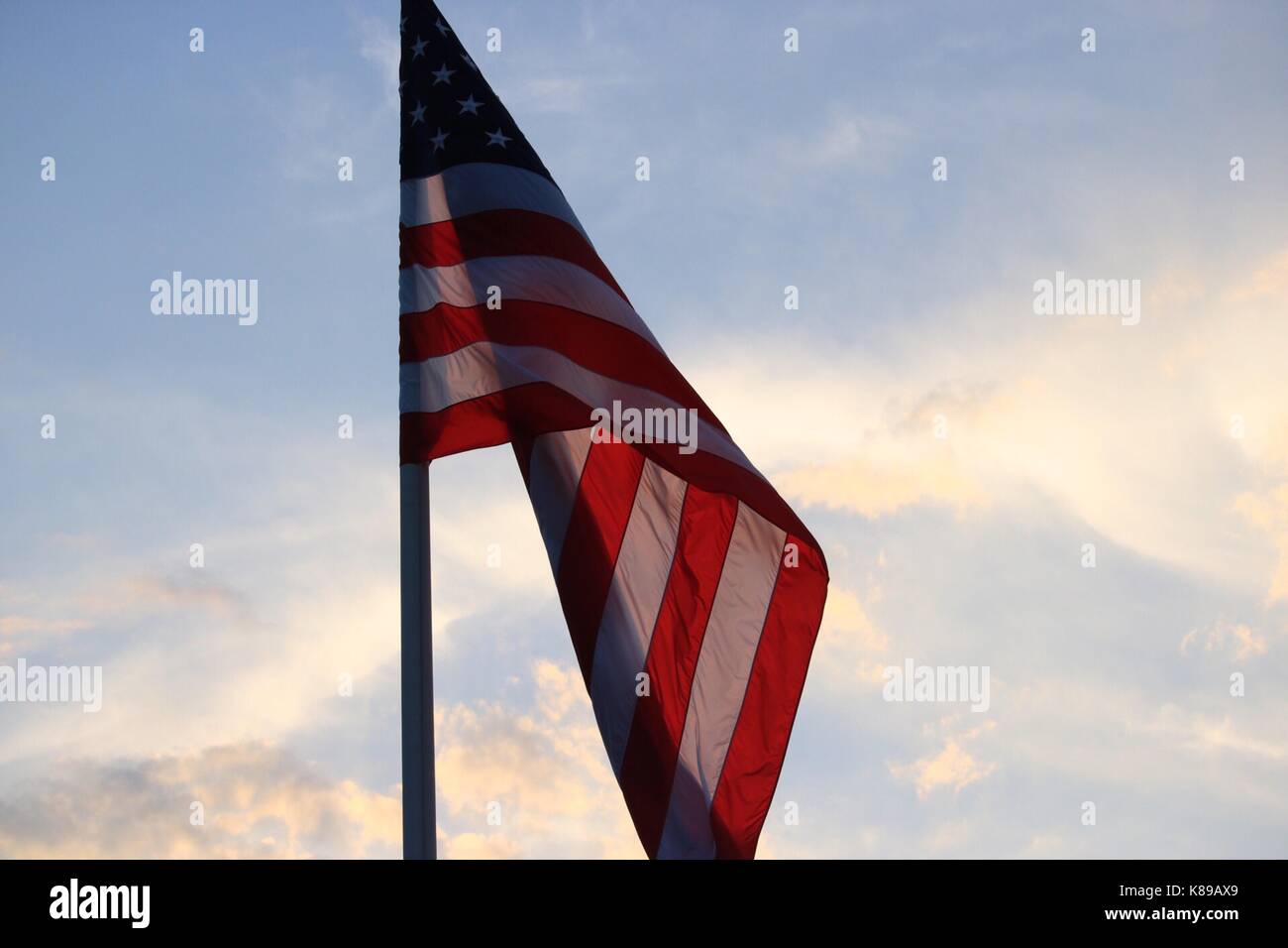 American Flag Waving Stock Photo