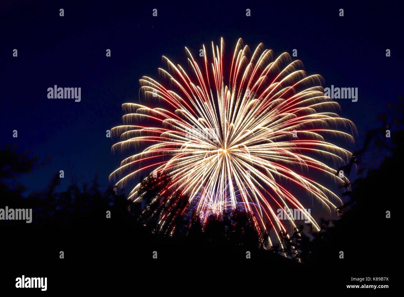 July 4th Fireworks Celebration Stock Photo