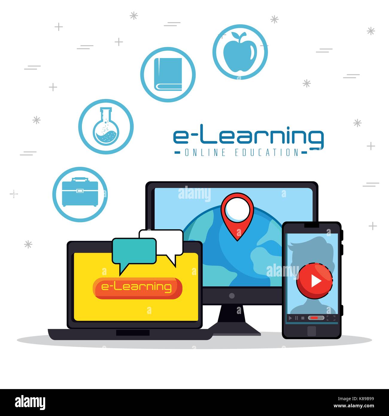 online education concept vector illustration graphic design Stock ...