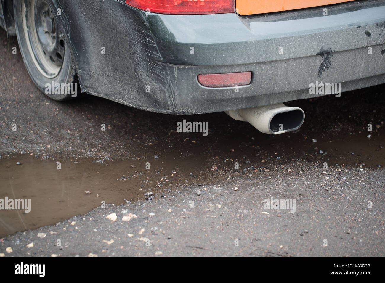 large car muffler Stock Photo