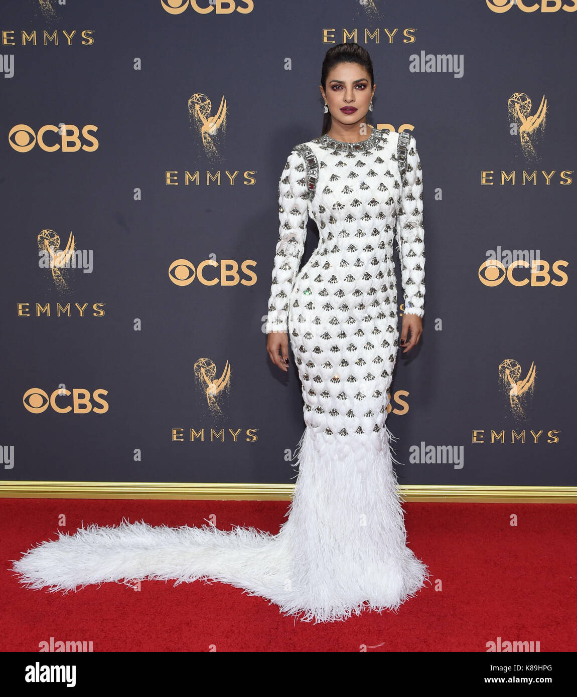Los Angeles, USA. 17th Sep, 2017. Priyanka Chopra 263 arriving at the 69th annual Emmy awards at the Microsoft theatre. in Los Angeles. September 17, 2017 Credit: Tsuni/USA/Alamy Live News Stock Photo