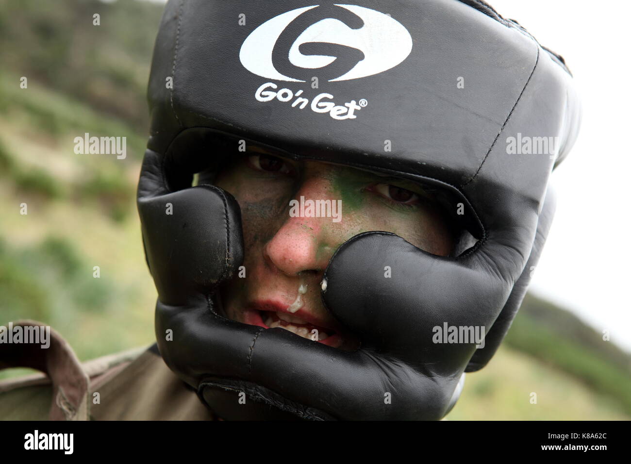 A legionnaire from the 2REP (2nd Foreign Paratroop Regiment) poses for ...