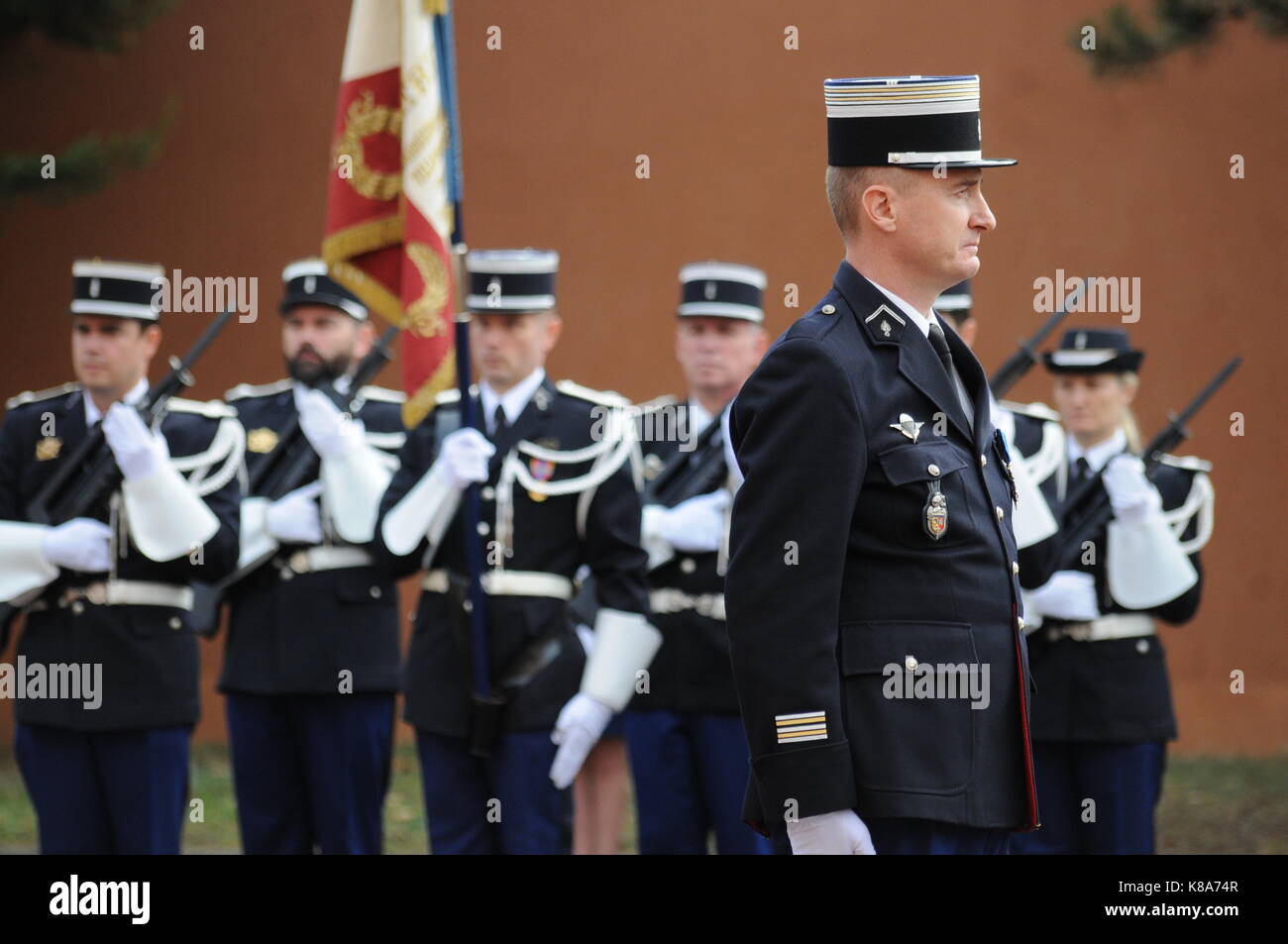 Parade under arms at Delfosse Gendarmery Barracks to pay homage to ...