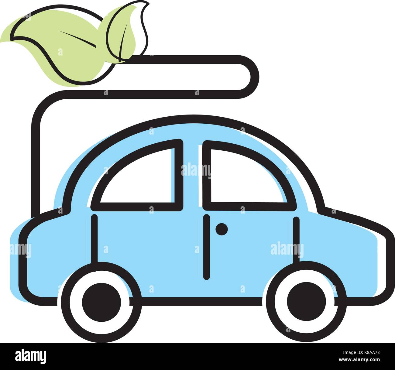 ecologycal car with leaves to environment care Stock Vector Image & Art ...