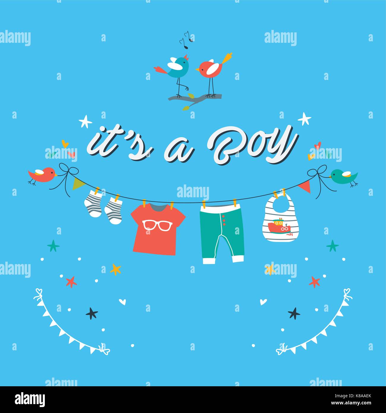 A vector illustration of baby shower invitation card design Stock ...
