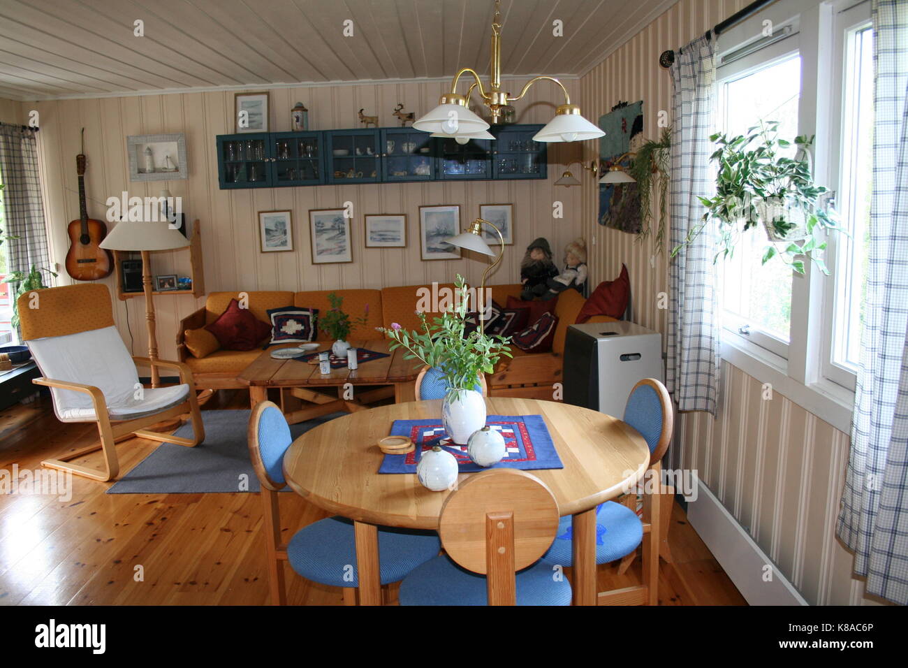 Norwegian cottage interior Stock Photo - Alamy