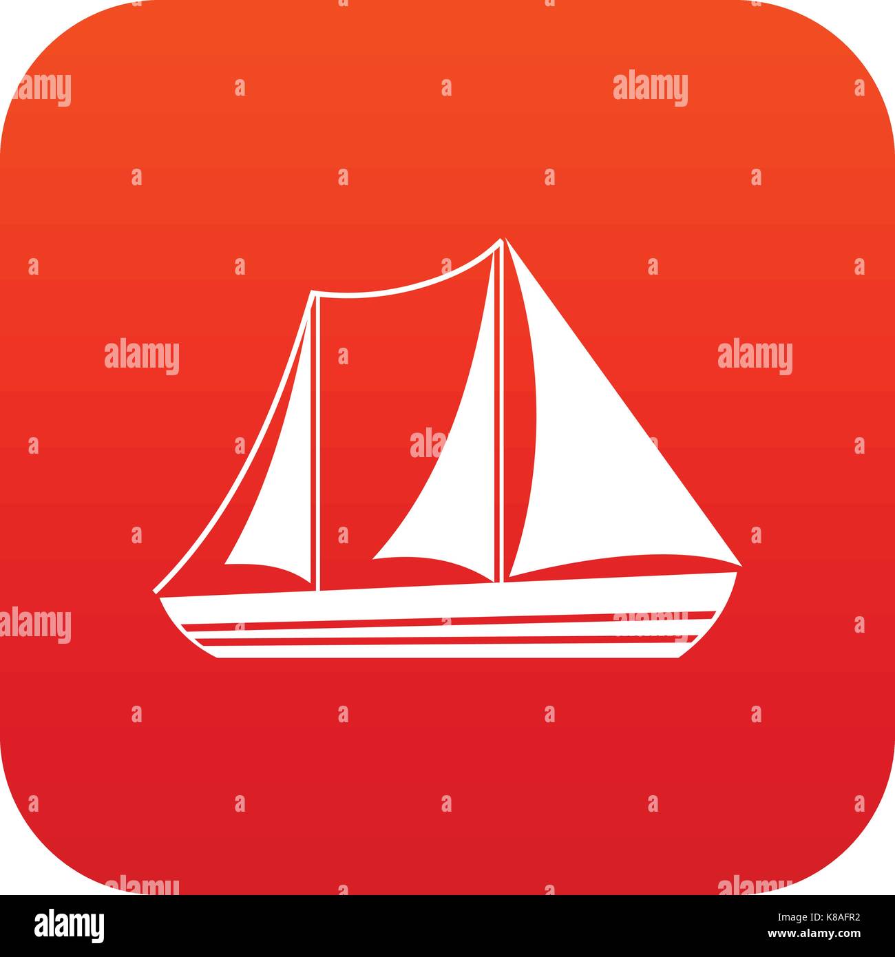 Yacht icon digital red Stock Vector Image & Art - Alamy