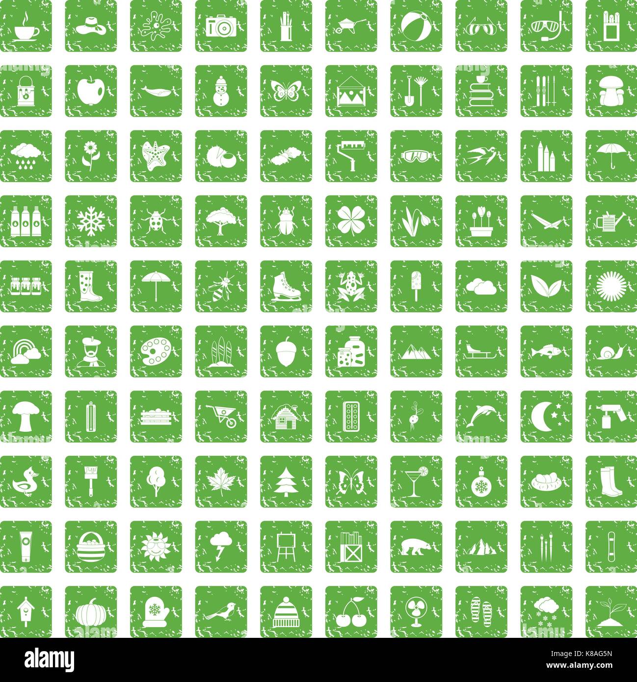 100 landscape icons set grunge green Stock Vector Image & Art - Alamy