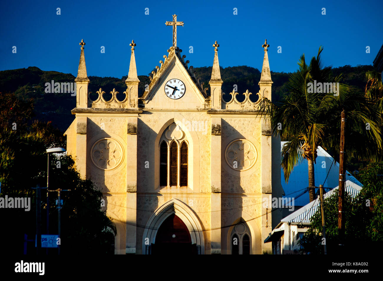 Eglise St. Jacques, or St Jacques church, Rue Saint Jacques, St. Denis, Reunion Stock Photo