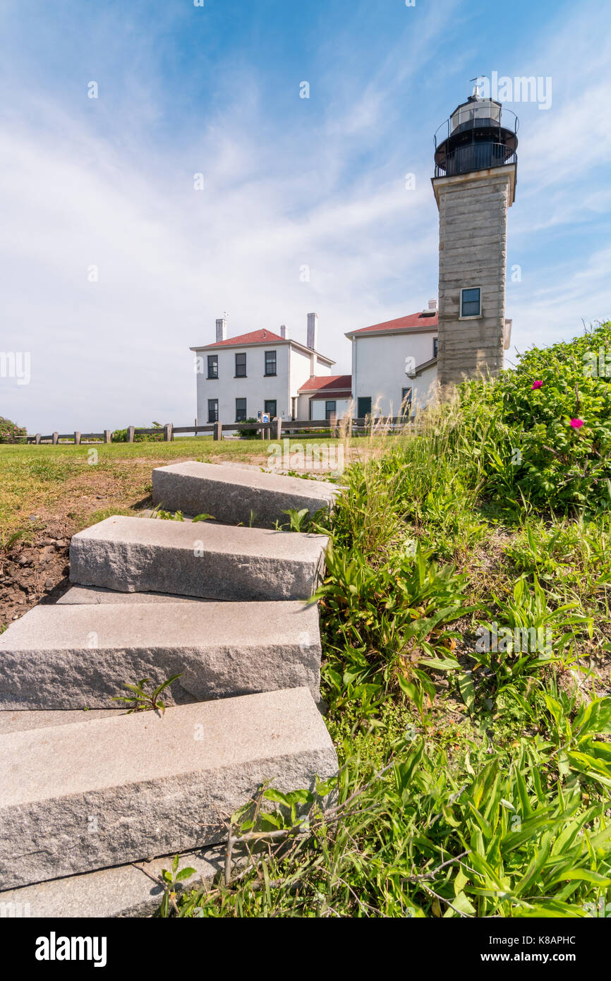 Beavertail Lighthouse, Jamestown, Rhode Island Stock Photo