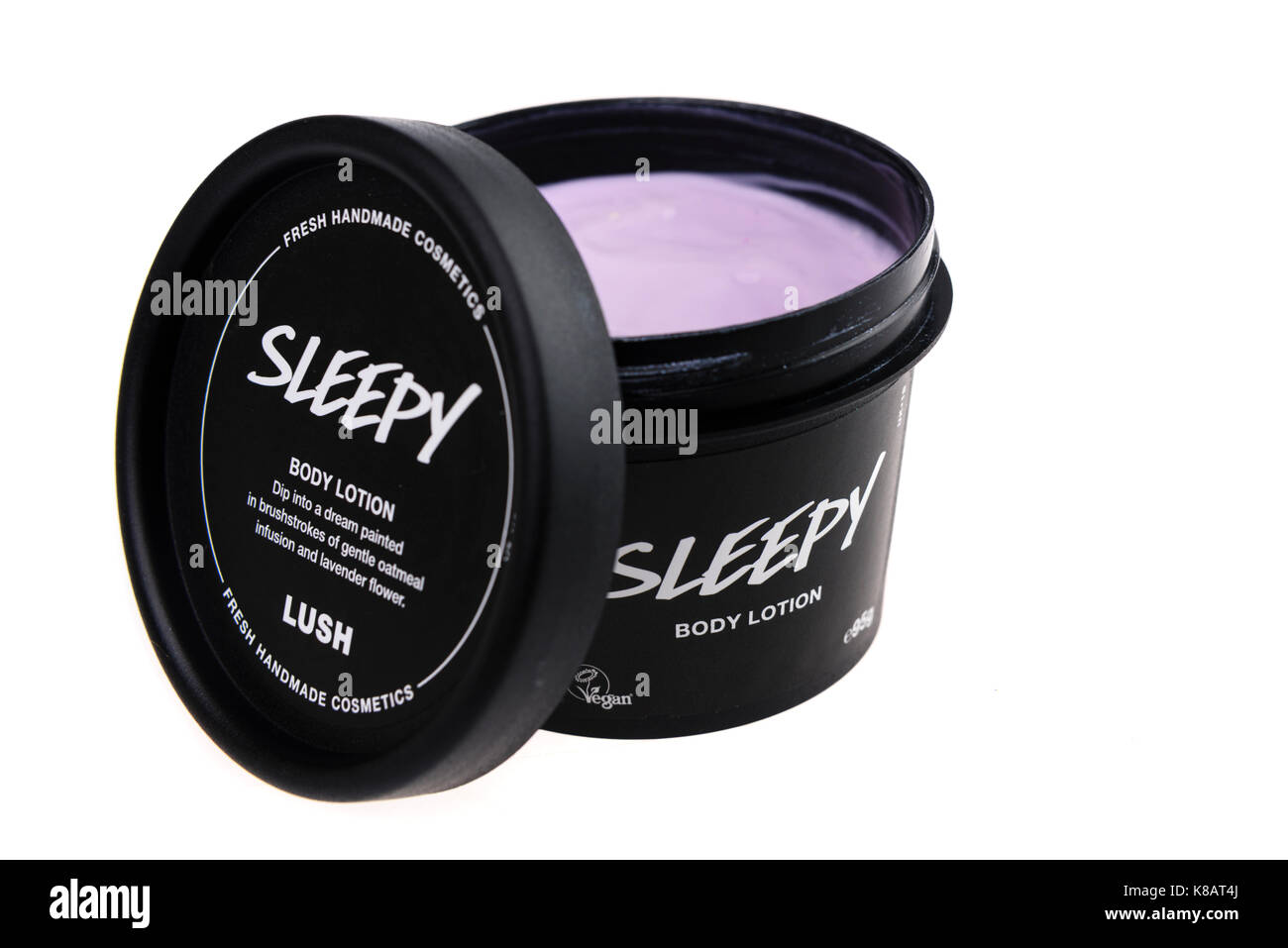 Tub of "Sleepy" moisturiser from the UK ethical cosmetic company "Lush"  which has sold out everywhere Stock Photo - Alamy