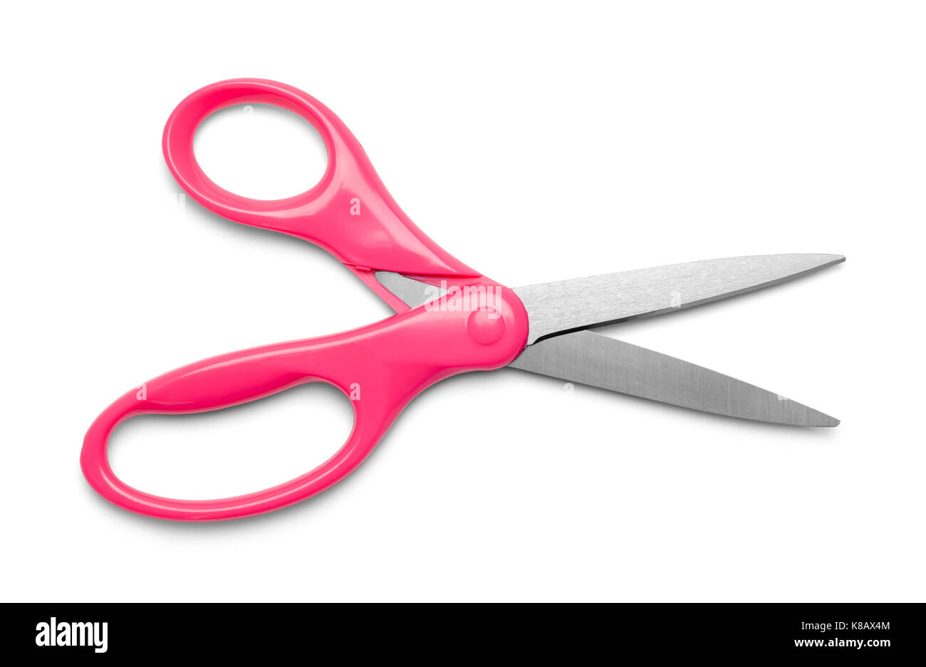 Open Pink Scissors Isolated on White Background Stock Photo Alamy