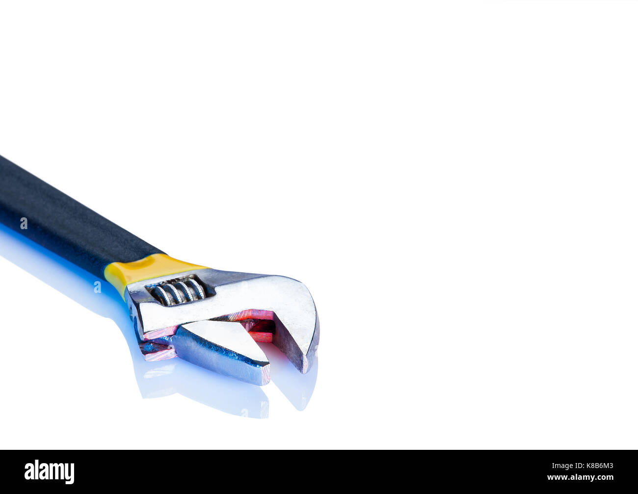 Adjustable wrench on white background isolated Stock Photo - Alamy