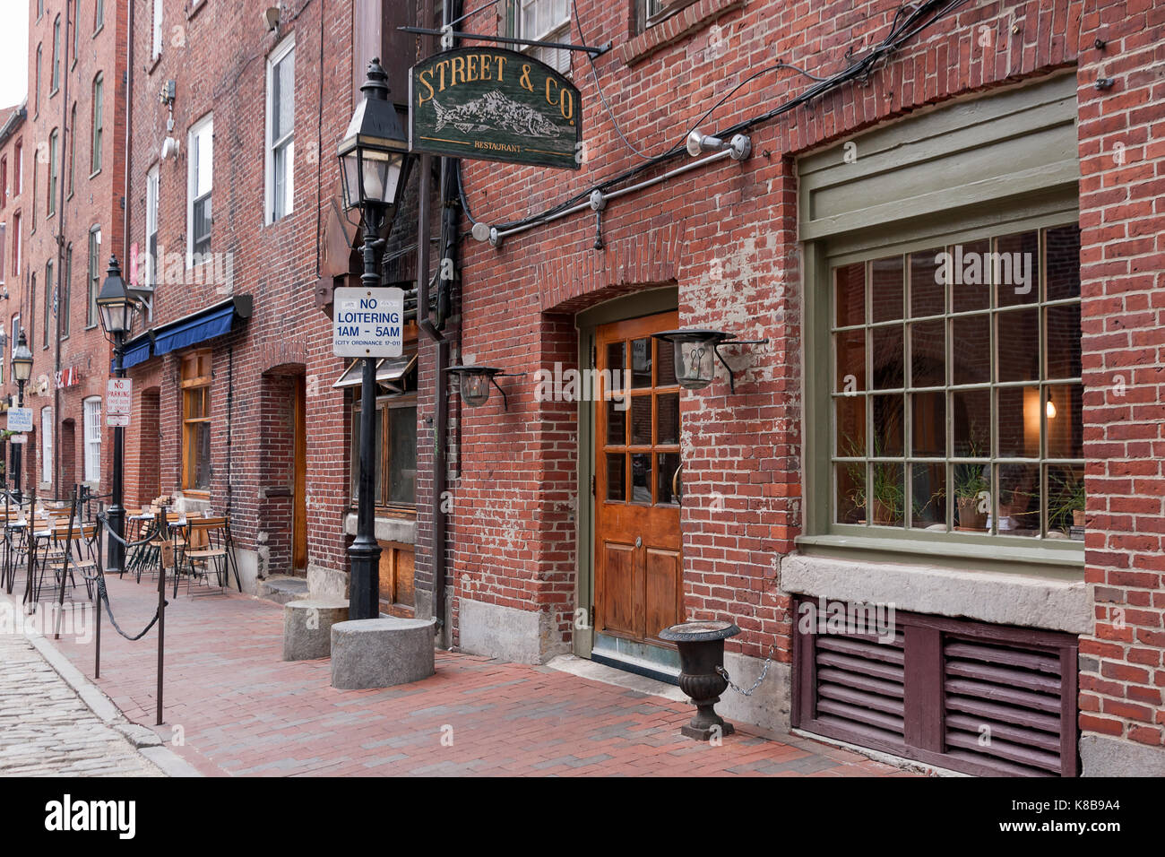 Street & Co. Restaurant in Portland, Maine, USA Stock Photo