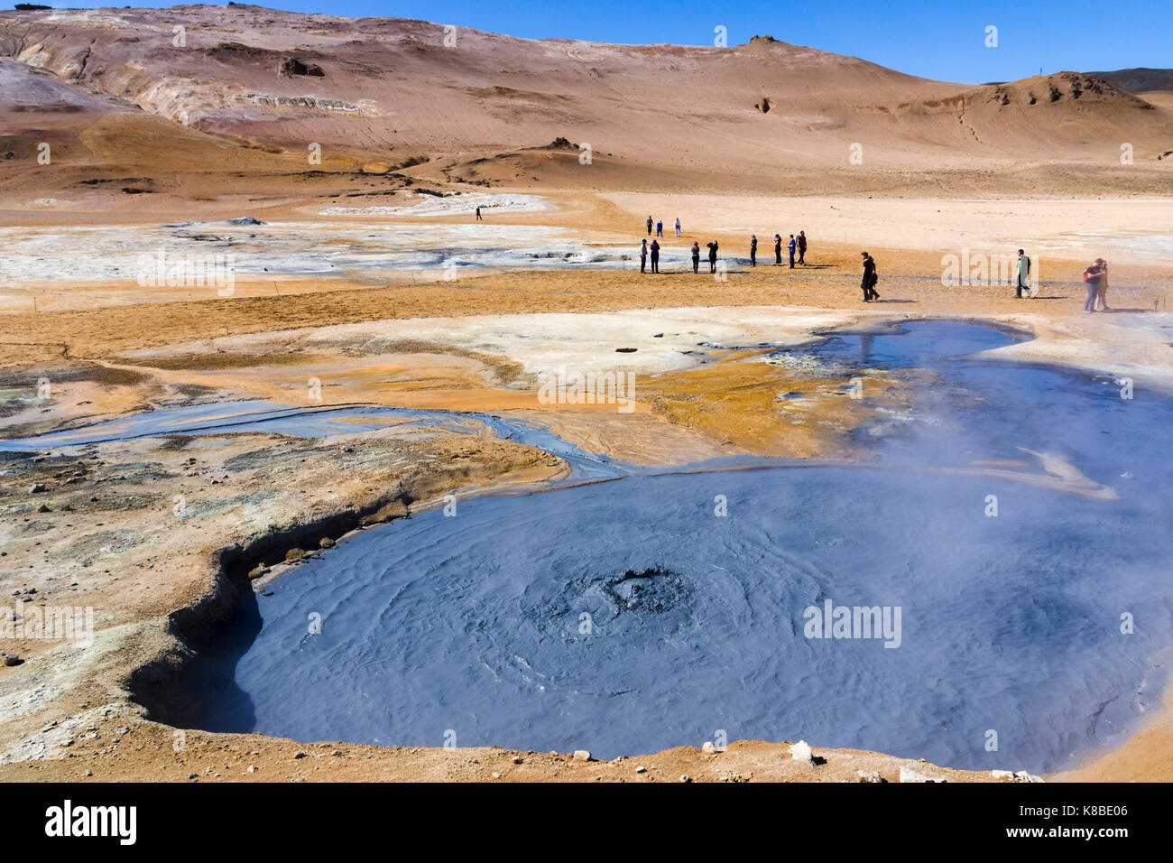 Bubbling mud cauldron at Námafjall Hverir geothermal area, Iceland Stock Photo