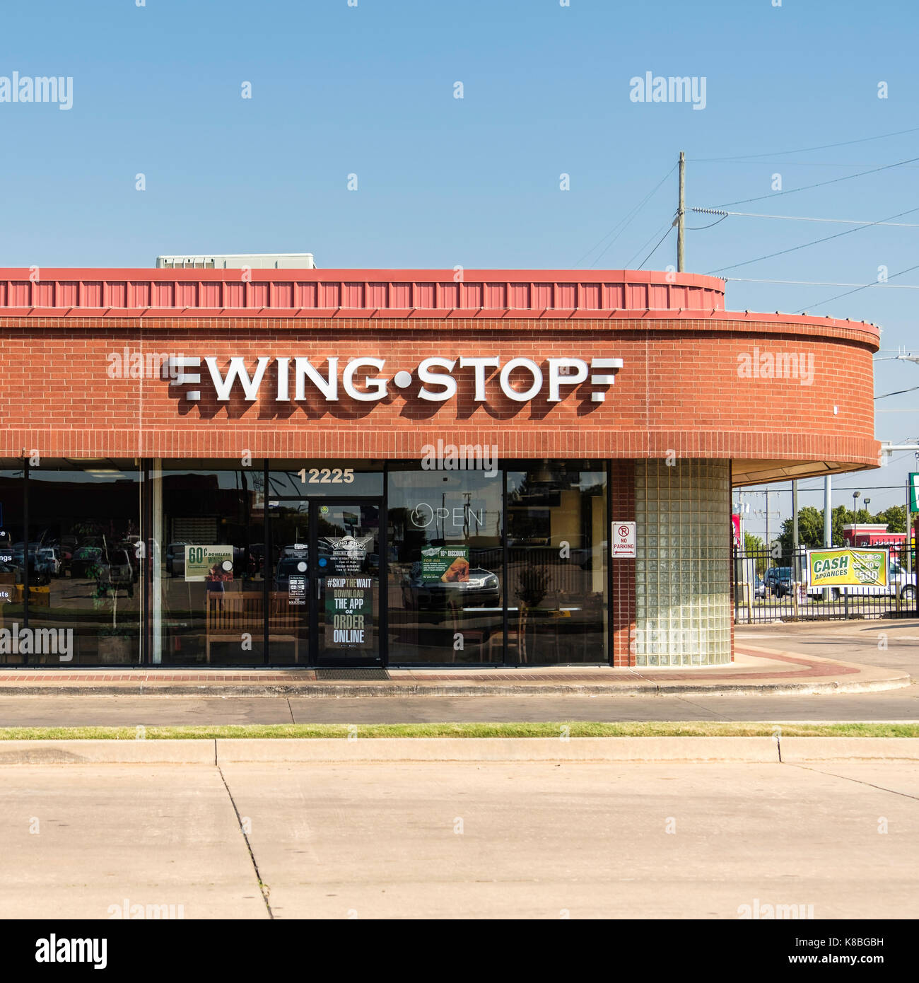 Wing Stop, exterior of a sports restaurant serving flavored wings