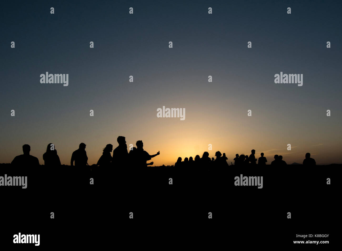 Humans silhouettes , Goreme ,Turkey Stock Photo