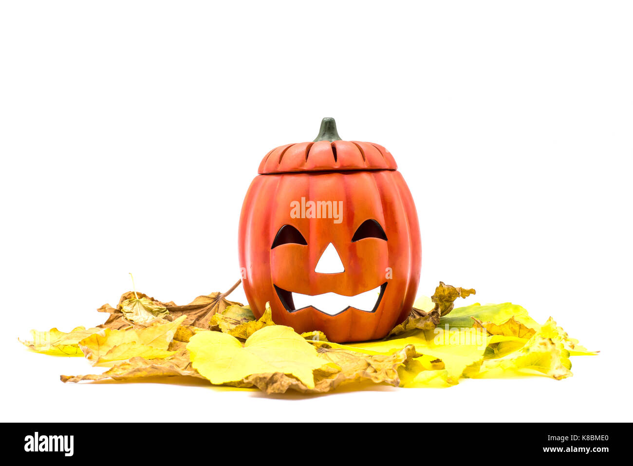 Halloween pumpkin isolated on white background Stock Photo - Alamy