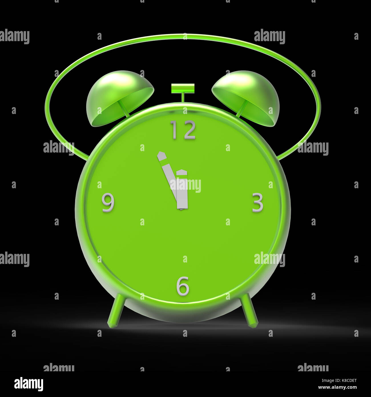The alarm clock with little minutes to twelve o'clock Stock Photo Alamy